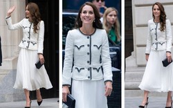 Vương phi Kate diện váy bouclé trắng, cả làng thời trang “sôi sục” săn lùng
