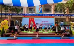 Tranh cãi clip học sinh tiểu học xếp hàng đứng bục, nhảy bắt trend TikTok trong lễ khai giảng