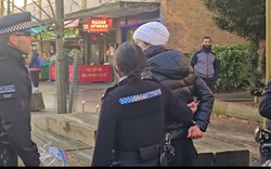 Người phụ nữ bị cảnh sát lục soát người, bắt giữ vì cho chim bồ câu trên phố ăn