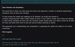 Nghi con bị ngộ độc thực phẩm, phụ huynh bức xúc vì thông báo vô cảm từ trường quốc tế ở TPHCM