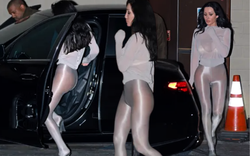 Vợ Kanye West tiếp tục với thời trang gây sốc, đi tới đi lui như bức tượng bạc trần trụi
