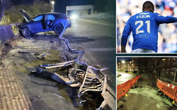 Hiện trường tan hoang khi ngôi sao bóng đá lái siêu xe gây tai nạn chỉ ít giờ sau chiến thắng tưng bừng sân cỏ