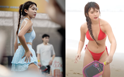 Em Kim "vén váy" lại gây tranh cãi dữ dội khi diện bikini chơi pickleball