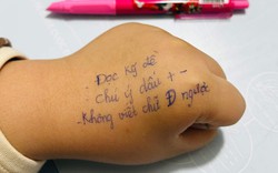 Lo con đi thi hay nhầm, mẹ viết "phao" lên tay con khiến dân mạng thích thú