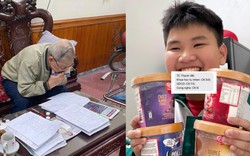 Ông nội 78 tuổi cặm cụi giải đề Toán, Văn, Anh để giúp cháu ôn thi học kỳ