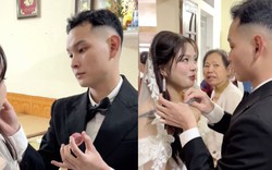Cảnh chú rể tự tay trang điểm cho vợ trong ngày cưới khiến dân mạng 'tan chảy'