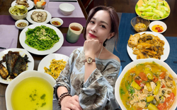 Mâm cơm nhà của MC Hoàng Trang - con gái NSND ngâm thơ nổi tiếng của Việt Nam