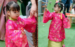 Ái nữ nhà Đỗ Mỹ Linh và Chủ tịch CLB Hà Nội diện áo dài đón Tết, visual “cưng xỉu”