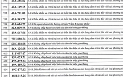 609 chủ xe có biển số sau nhanh chóng nộp phạt nguội theo Nghị định 168