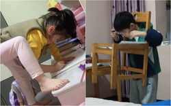 Bộ sưu tập tư thế làm bài tập của học sinh tiểu học: Nhìn thôi đã thấy "tức cái lồng ngực"!