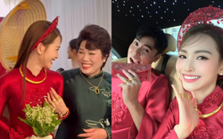 MC Huyền Trang vàng đeo trĩu tay nặng cổ ngày ăn hỏi Đức Huy, màn tương tác mẹ chồng nàng dâu mới gây chú ý