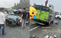 Ô tô con vỡ nát đầu sau cú tông vào đuôi xe hút bụi trên cao tốc: Danh tính và tình trạng của tài xế