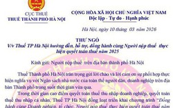 Thuế TP Hà Nội gửi thông báo nóng tới người nộp thuế