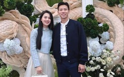 Hoa khôi ĐH Vinh 'xả ảnh' cùng đội trưởng tuyển Việt Nam đi ăn cưới, đẳng cấp nhan sắc số 1 làng WAGs