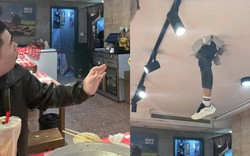 Trung Quốc: Đang dùng bữa, khách hàng tá hỏa thấy chân người rơi xuống từ trần nhà vỡ toác