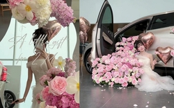 Được bố mẹ tặng ô tô hơn 2 tỷ vì đạt 2 triệu follower, cô gái Hà Nội chi thêm 14 triệu mua hoa tươi decor lễ nhận xe