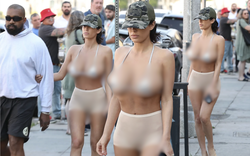 Vợ Kanye West hở hang tới nực cười, chồng đi bên cạnh lại kín mít khiến cả phố ngoái nhìn