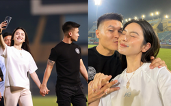 Quang Hải nắm tay, hôn vợ cực tình sau trận CAHN thắng Nam Định ở V.League