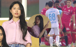 Doãn Hải My mặc đơn giản vẫn xinh xuất sắc nhưng chợt biển sắc khi thấy Văn Hậu chấn thương