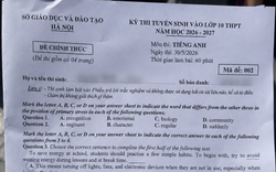 Đề thi vào 10 môn tiếng Anh Hà Nội năm 2026