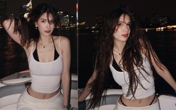 Em gái người mẫu của thủ môn Lâm Tây khoe visual mỹ nhân trên du thuyền, body "nét căng", vòng eo "con kiến"
