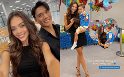 Cam thường "bóc" nhan sắc thật của vợ Tây Bùi Tiến Dũng đi bế giảng cho con: Giật trọn "spotlight" với đôi chân dài