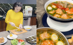 Phương Oanh một mình chăm cặp song sinh vẫn tự tay nấu ăn: Nhìn mâm cơm thấy độ tỉ mỉ