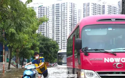 Kiên quyết chặn người và xe qua các điểm ngập sâu tại Hà Nội