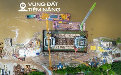 Toàn cảnh công trường xây cầu có trụ cao nhất, nhịp chính dài thứ 2 Việt Nam, nối trung tâm Hà Nội với đại đô thị của Vinhomes, sẽ hoàn thành sau một năm nữa