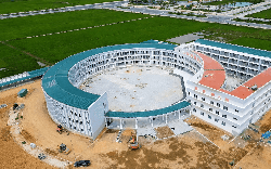Ngôi trường công 200 tỷ đồng sắp hoàn thành tại "đất học" có 3,47 triệu dân: Kiến trúc vòng cung độc đáo, quy mô hơn 2.000 học sinh