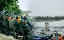 Hàng trăm người dõi theo cuộc tìm kiếm Thiếu tá mất tích trên sông Trà Lý sau khi lao xuống sông cứu người