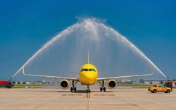 Đúng hôm nay 21/9, sân bay Nội Bài thực hiện nghi thức phun vòi rồng đón 1 máy bay đặc biệt