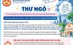 Xúc động thư của hiệu trưởng gửi học sinh trong ngày mưa bão