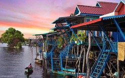 Phát hiện ngôi làng ở nước láng giềng Việt Nam, nhà dựng trên cột cao 9 m, mùa mưa đường biến thành sông