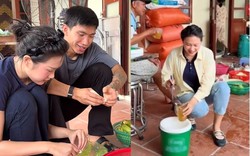 Doãn Hải My vào bếp khi về quê Văn Hậu