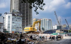 Dãy nhà xen kẹt giữa La Thành - Vành đai 1 ở Hà Nội được tháo dỡ, chuẩn bị xây bãi đỗ xe