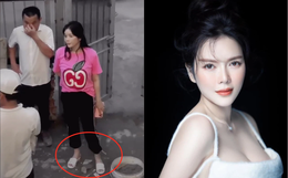 Hình ảnh ít thấy: Lý Nhã Kỳ tóc tai bơ phờ, chân đi dép tổ ong, tay cầm "cục gạch" nhưng rất ra dáng chỉ đạo công trình