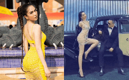 Tức con mắt nhìn Ngọc Trinh khoe gần hết body bên Vũ Khắc Tiệp: Bikini nhỏ xíu, dây dợ nhì nhằng lấp ló cả 3 vòng