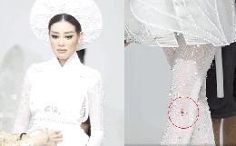Khánh Vân đau đớn vì bị thương đến mức chảy cả máu khi thử quốc phục 30kg, dân tình đồng loạt lo lắng 1 điều?