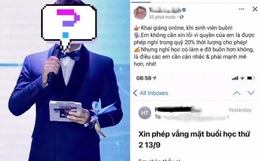 Sinh viên xin vắng học vì nhà có người mất, giảng viên kiêm MC VTV đăng lên Facebook mỉa mai: Nghỉ học có làm em đỡ buồn hơn không?