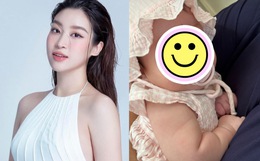 Sau 2 tháng sinh con, Hoa hậu Đỗ Mỹ Linh lần đầu công khai cận gương mặt ái nữ