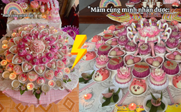 Mâm cúng thôi nôi 3,1 triệu làm như mèo mửa khiến mẹ bỉm bức xúc: Xôi nứt toác, 4 quả táo chỏng chơ!