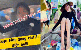 Bùng nổ tranh cãi clip Thuỷ Tiên "diễn" khi làm từ thiện, có máy quay theo sát hô "rồi" mới bắt đầu xuống xe?