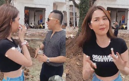 Ngọc Trinh ghé thăm lâu đài 1800m2 to vật vã của Vũ Khắc Tiệp, cầm cả xấp tiền phát cho 40 thợ xây chuẩn style nữ chủ tịch