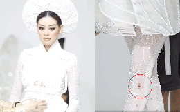 Khánh Vân đau đớn vì bị thương đến mức chảy cả máu khi thử quốc phục 30kg, dân tình đồng loạt lo lắng 1 điều?