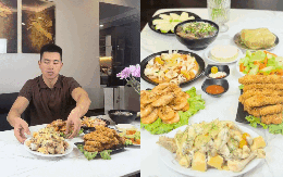 Mâm cơm 800k cho 8 người ăn của Lê Anh Nuôi được chia sẻ rầm rộ: Đầy ụ gà luộc, tôm chiên, mực xào!