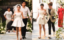 Doãn Hải My rời tiệc cưới bằng chân đất, được Đoàn Văn Hậu, Bảo Hân &quot;hộ tống&quot;