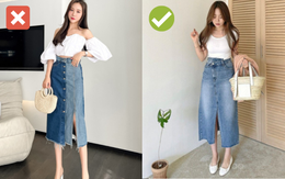 Chân váy denim dài đang &quot;hot&quot; nhưng có 4 kiểu bạn không nên mua