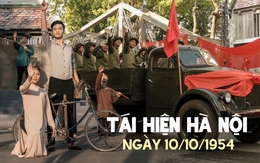 Hà Nội sáng nay: Hàng ngàn người diễu hành tái hiện thời khắc Thủ đô rợp cờ hoa đón đoàn quân giải phóng 70 năm trước