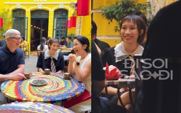 CEO Tim Cook uống cafe trứng và ăn hạt hướng dương cùng Mỹ Linh - Mỹ Anh ở Hà Nội